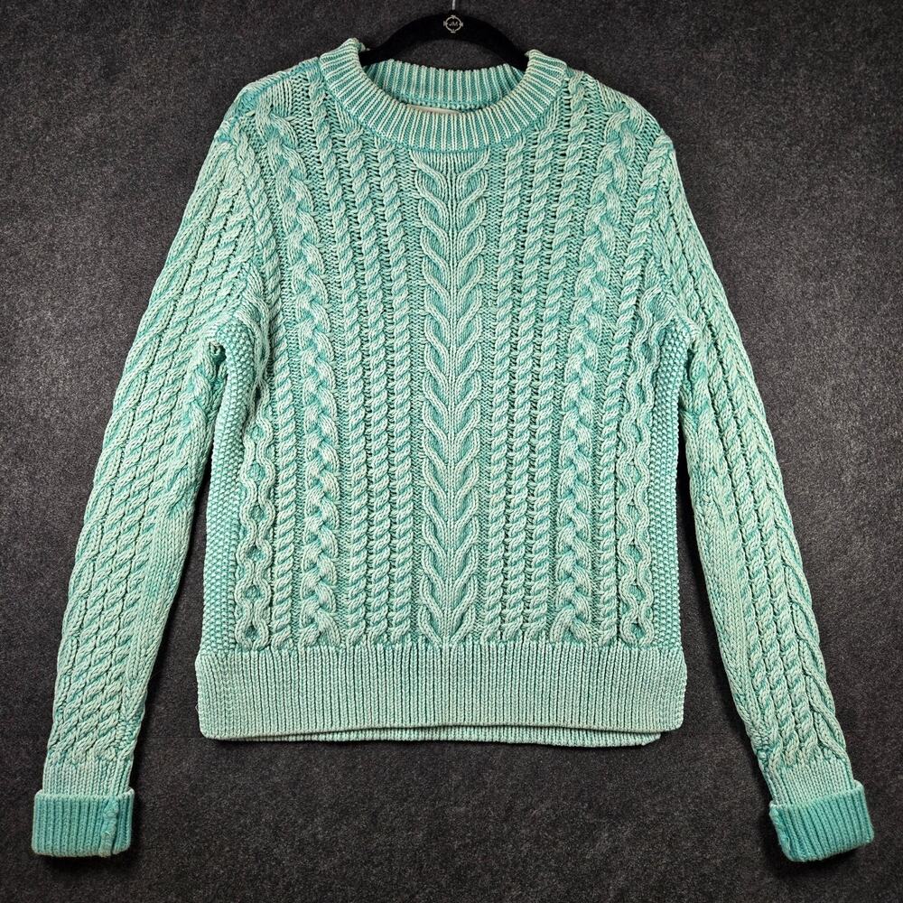Vinyard Vines Sunwashed Fisherman Cable Knit Sweater XS Cozy Heavyweight